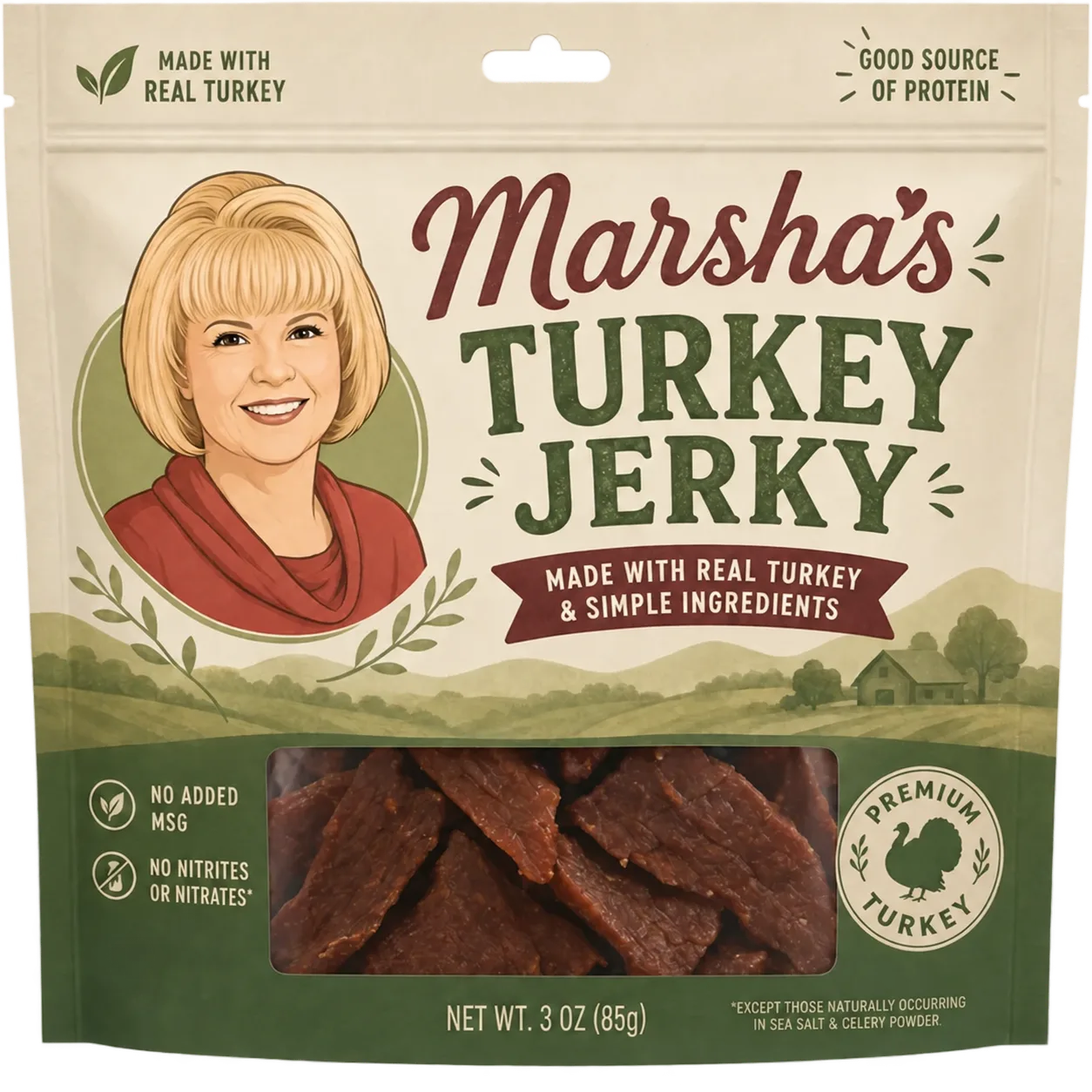 Marsha's Turkey Jerky 3 oz Pack