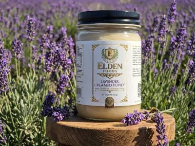 Lavender Creamed Honey — 1 lb — Glass Jar