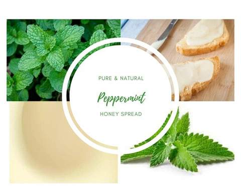 Peppermint Creamed Honey — 1 lb — Glass Jar
