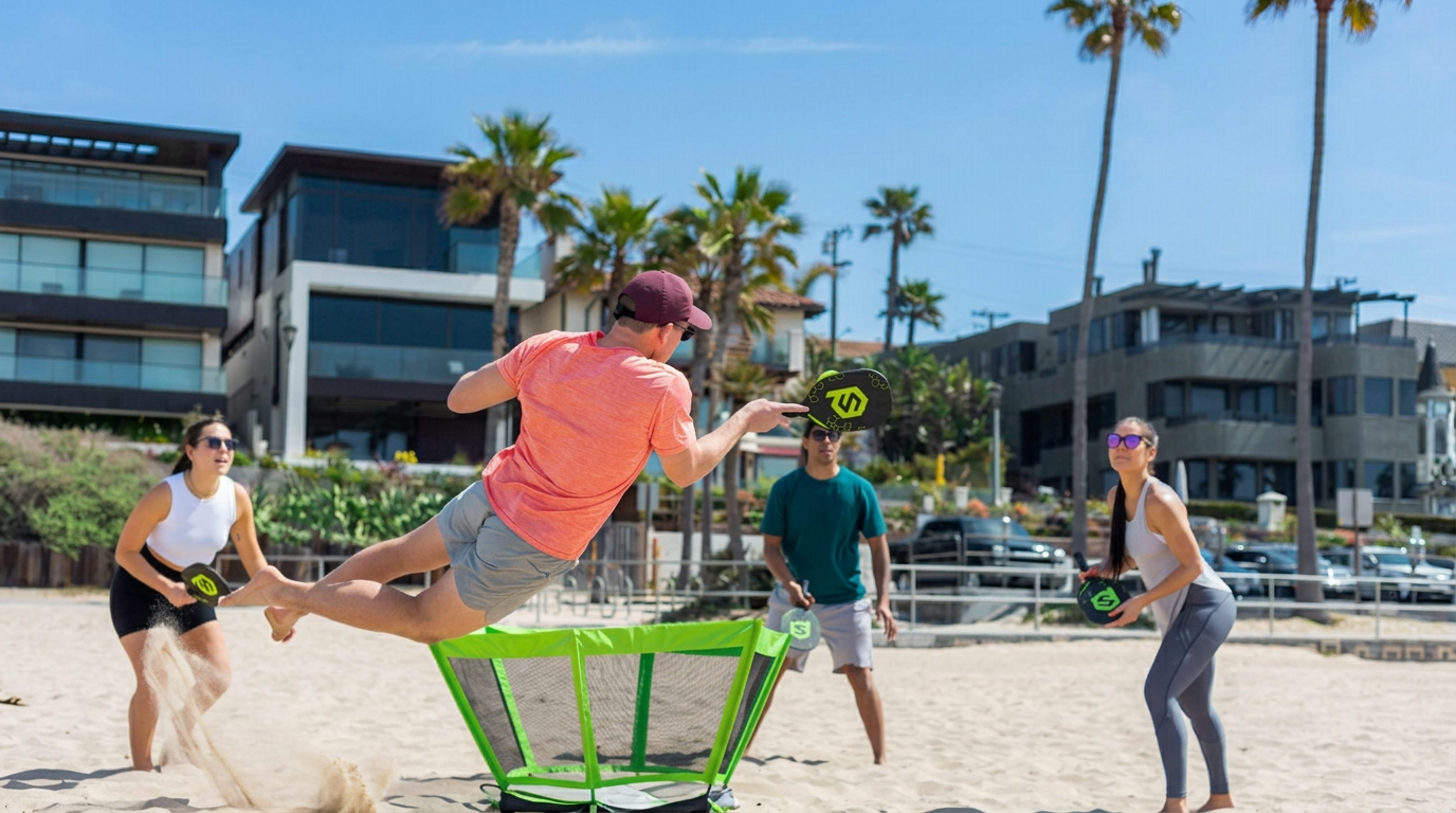 People playing PaddleSmash outdoors